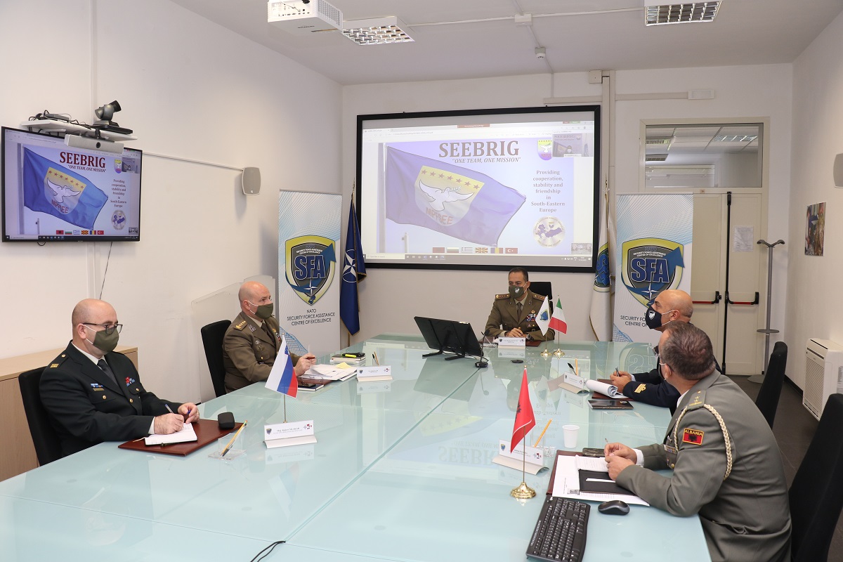 Virtual Meeting between NATO SFA COE and the SEEBRIG Commander